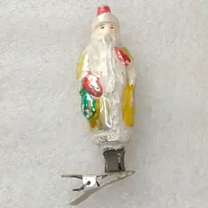 Vintage 1950s Mercury Glass Christmas Ornament Tree Toy Santa