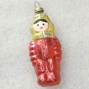 Vintage Silver Glass Christmas Ornament Tree Toy USSR Astronaut