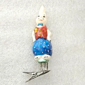 Vintage 1950s Glass Christmas Ornament Soviet Rabbit