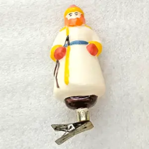 Vintage 1950s Glass Christmas Ornament Soviet Coachman