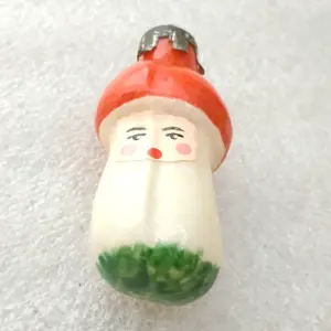 Vintage 1960s Glass Christmas Ornament Soviet Old Mushroom