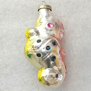Vintage Silver Glass Christmas Ornament USSR Sea Horse