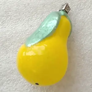 Vintage 1960s Glass Christmas Ornament Soviet Old Pear