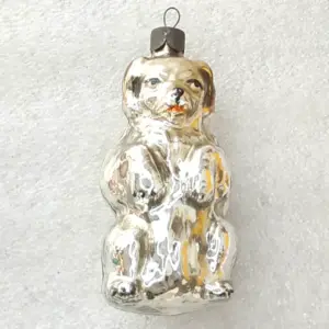 Vintage Mercury Glass Christmas Ornament Toy USSR Dog