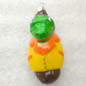 Vintage 1960s Glass Christmas Ornament Soviet Crocodile