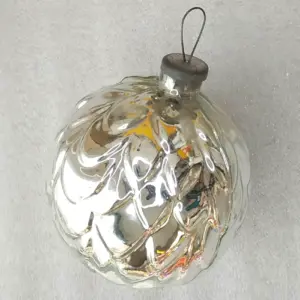 Huge Vintage Mercury Glass Christmas USSR 1950s Ornament Decor Hop