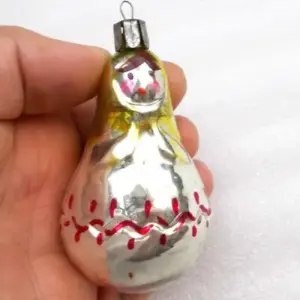 Vintage Glass Russian Christmas Tree Ornament Doll