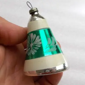 Antique Russian Glass Bell Christmas Ornament