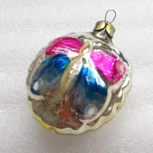 Antique Russian Glass Butterfly Christmas Ornament