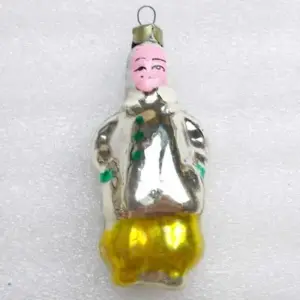 Vintage Glass Russian Christmas Tree Ornament Woman