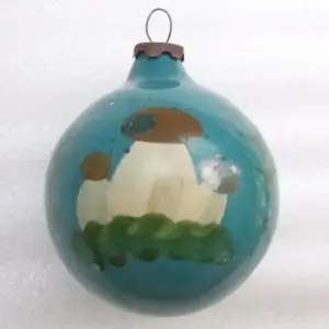 Antique Vintage Glass Russian Christmas Ornament Old Handpainted Ball