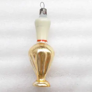 Vintage Glass USSR Christmas Ornament Old Vase