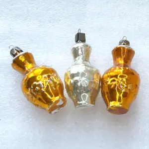 Set of 3 Antique Vintage Mercury Glass Christmas Ornaments USSR Jugs