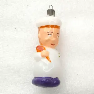 Unique Antique Vintage USSR Glass Christmas Tree Ornament Chef