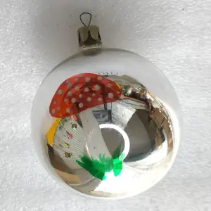 Antique Vintage Mercury Glass Christmas Ornament USSR Mushroom