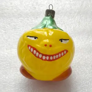 Antique Vintage Glass Christmas Ornament Halloween Pumpkin