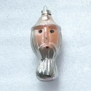 Antique Vintage Silver Glass Christmas USSR Ornaments Two Faced