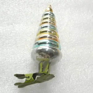 Antique Vintage Silver Glass Christmas USSR Ornaments Tree Decor