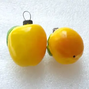 Set of 2 Antique Vintage Glass Christmas USSR Ornaments Decor Apples