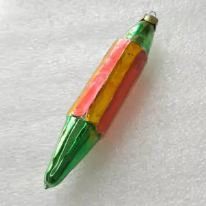 Antique Vintage Silver Glass Christmas USSR Ornament Icicle