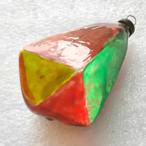Antique Vintage Silver Glass Christmas USSR Ornament