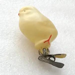 Antique Vintage Glass Christmas USSR Ornament Decor Chicken