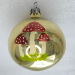 Vintage Christmas Glass Ornament USSR Tree Antique Mushrooms