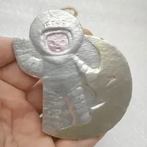Vintage Christmas Cardboard Dresden Ornament USSR Tree Antique Astronaut