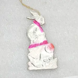 Vintage Christmas Cardboard Dresden Ornament USSR Tree Antique Hare Kolobok