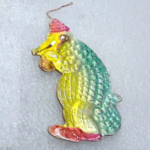 Vintage Christmas Cardboard Dresden Ornament USSR Tree Antique Crocodile
