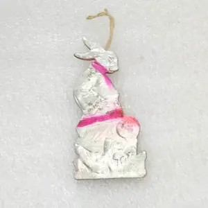 Vintage Christmas Cardboard Dresden Ornament USSR Tree Antique Hare Kolobok