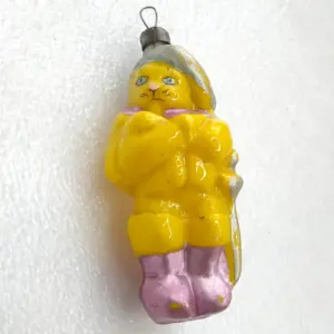 Vintage Christmas Glass Ornament USSR Tree Antique Decor Cat in Boots