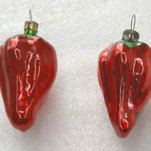 Set of 2 Vintage Christmas Silver Glass Ornaments USSR Tree Antique Decor Paprika
