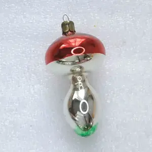 Vintage Christmas Mercury Glass Ornament USSR Tree Antique Decor Mushroom