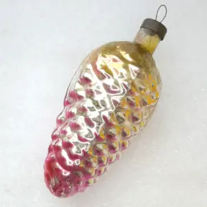 Huge Antique Vintage Mercury Glass Christmas Ornament Pinecone