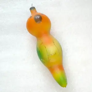 Vintage Glass Christmas Tree USSR Ornament Big Parrot