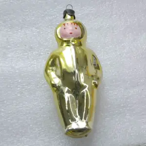 Vintage Silver Glass Christmas Tree Ornament Decor Astronaut
