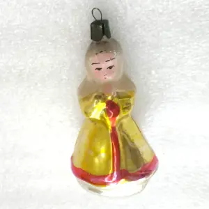 Vintage Silver Glass Christmas Tree USSR Ornament Decor Woman