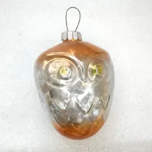Huge Antique Vintage Mercury Glass Christmas Ornament Big Owl