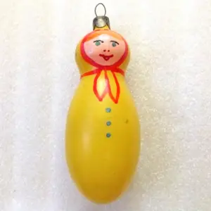 Vintage USSR Glass Christmas Ornament Nesting Doll