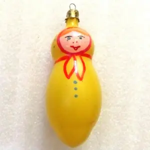 Vintage USSR Glass Christmas Ornament Nesting Doll