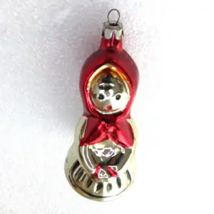 Old Antique Vintage Glass Christmas Toy Ornament Girl