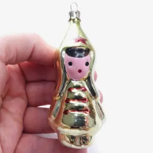 Antique Vintage Glass Christmas Ornament Red Army Boy