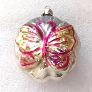 Antique Vintage Glass Christmas Ornament Butterfly