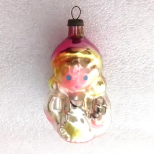 Antique Vintage Glass Christmas Ornament Red Hood