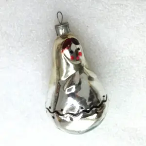 Antique Vintage Glass Christmas Toy Ornament Doll