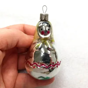 Antique Vintage Glass Christmas Toy Ornament Doll