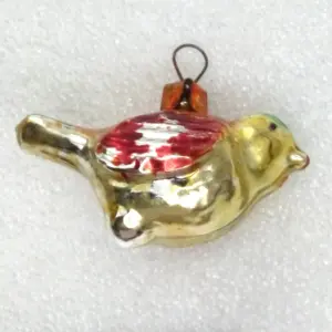 Antique Vintage Glass Christmas Toy Ornament Bird