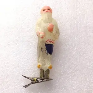 Old Antique Vintage Glass Christmas Tree Ornament Old Fisherman