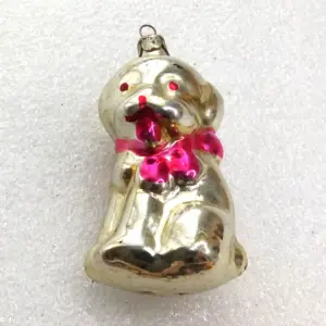 Old Antique Vintage Glass Christmas Ornament Toy Puppy